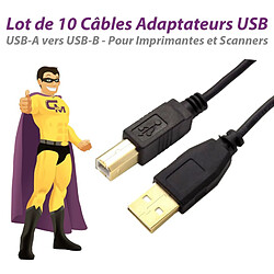 Lot x10 Câbles USB 2.0 USB-A USB-B 1.80m Imprimante Scanner 453030300170R05 NEUF - Occasion