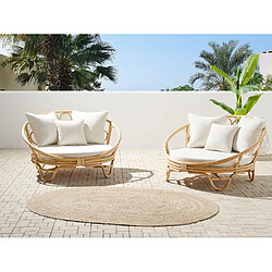 Beliani Set de 2 Chaise longue de jardin Rotin Naturel ROSSANO