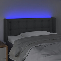 Avis vidaXL Tête de lit à LED Gris foncé 103x16x78/88 cm Tissu