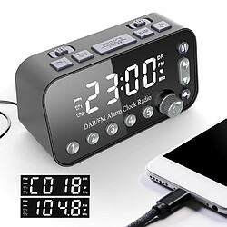 Radio réveil numérique Portable DAB + FM avec fonction minuterie de sommeil, Radio stéréo à piles