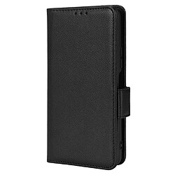 Etui en PU tissu antichoc, magnétique, texture litchi avec support, noir pour votre Vivo Y15A/Y15s 2021