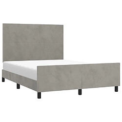 Avis Maison Chic Lit adulte - Cadre Structure de lit avec tête de lit Contemporain Gris clair 140x190 cm Velours -MN73209