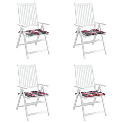 Avis vidaXL Coussins de chaise de jardin lot de 4 carreaux rouges 50x50x3cm