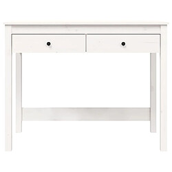 Helloshop26 Bureau table poste de travail meuble d'ordinateur informatique étude avec tiroirs 100 x 50 x 78 cm bois massif de pin blanc 02_0023464