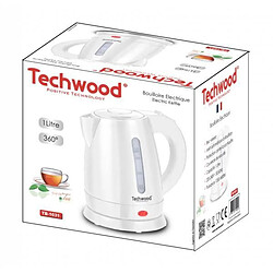 Techwood PACK DEJEUNER Bouilloire électrique Blanche 1L 1600W + Grille-pain Baguettes Blanc 2 Fentes 1300W