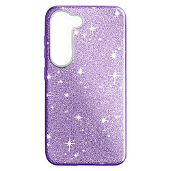 Avizar Coque Paillette pour Samsung Galaxy S23 Hybride Semi-rigide Spark Case violet