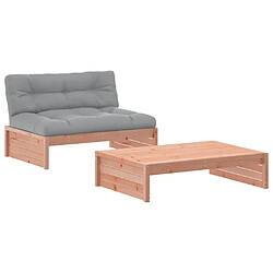 vidaXL Salon de jardin 2 pcs avec coussins bois massif douglas