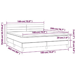 Acheter vidaXL Sommier à lattes de lit et matelas et LED Gris clair 180x200 cm