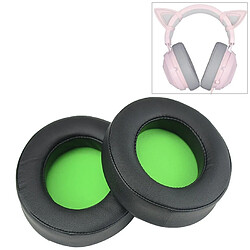 Wewoo Coussinets Mousse 2 PCS Pour Razer Kraken 7.1 V2 Pro Coussin Casque Éponge Vert Net Couverture Cache-oreilles De Rechange Oreillettes