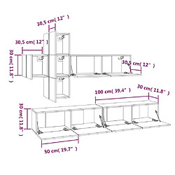 vidaXL Ensemble de meubles TV 7 pcs Chêne fumé Bois d'ingénierie pas cher