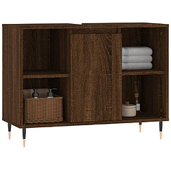 Avis Maison Chic Armoire salle de bain,Meuble de rangement de salle de bain,Meuble haut chêne marron 80x33x60cm bois d'ingénierie -GKD478640