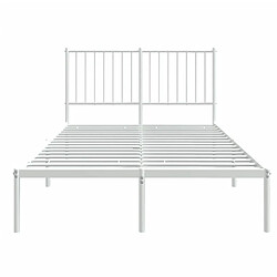 Maison Chic Lit adulte - Cadre de lit métal avec tête de lit pour chambre blanc 120x190 cm -MN55278 pas cher