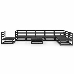 Avis Maison Chic Salon de jardin 9 pcs - Table et chaises d'extérieur - Mobilier/Meubles de jardin Moderne noir bois de pin massif -MN69149