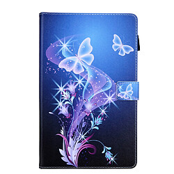 Etui en PU Impression de motifs avec support et porte-cartes papillon et fleur pour votre Samsung Galaxy Tab A7 Lite 8.7 (2021) T220/T225