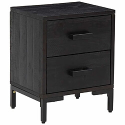 Maison Chic Table de chevet - Table de Nuit Noir 36x30x45 cm Bois de pin massif