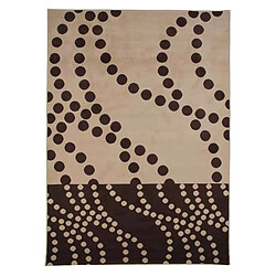 Thedecofactory NATURE - Tapis motifs spirales à pois taupe moka 160x230