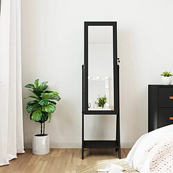 vidaXL Armoire à bijoux miroir avec lumières LED sur pied noir