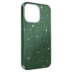 Avizar Coque iPhone 14 Pro Max Paillette Amovible Silicone Semi-rigide Vert