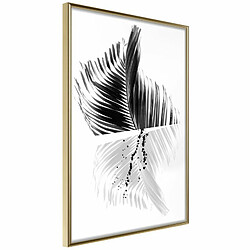 Paris Prix Affiche Murale Encadrée Abstract Feather 20 x 30 cm Or