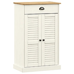 Maison Chic Armoire à Chaussures,Meuble de Rangement à Chaussures VIGO blanc 60x35x96 cm bois massif de pin -MN37100