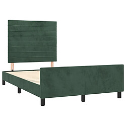 Avis vidaXL Cadre de lit sans matelas vert foncé 120x200 cm velours