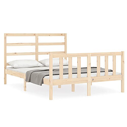 Maison Chic Cadre/structure de lit avec tête de lit pour adulte - Lit Moderne Chambre 140x200 cm bois massif -MN14047 