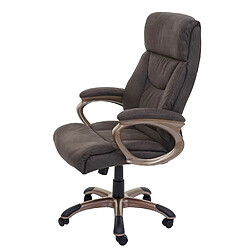 Decoshop26 Fauteuil chaise de bureau sur roulettes confortable et moderne aspect daim gris foncé 04_0001777