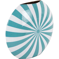 Pt' Vase en métal Candy Swirl turquoise, blanc.