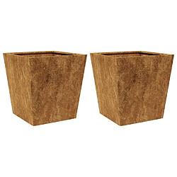 vidaXL Jardinières 2 pcs 40x40x40 cm acier corten