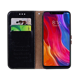 Wewoo Housse Coque en cuir à rabat horizontal pour homme, style Business, texture pour Xiaomi Mi 8, avec support et emplacements pour cartes porte-monnaie (Noir) pas cher