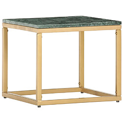 vidaXL Table basse Vert 40x40x35 cm Pierre véritable et texture marbre