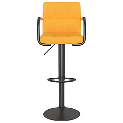 Avis vidaXL Tabourets de bar lot de 2 jaune moutarde tissu