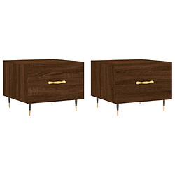 Maison Chic Lot de 2 Tables basses,Table Console pour salon chêne marron 50x50x40 cm bois d'ingénierie -MN67558