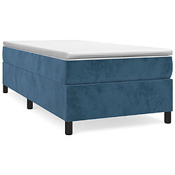 Maison Chic Lit Adulte - Lit simple Lit à sommier tapissier et matelas moelleux - Meuble de Chambre - Bleu foncé 80x200 cm Velours -MN18877