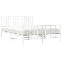 Avis Maison Chic Cadre/structure de lit métal et tête de lit + pied de lit pour adulte - Lit Moderne Chambre blanc 140x190cm -MN50545