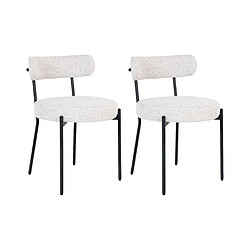 Lisa Design Ivanec - lot de 2 chaises - en tissu bouclette