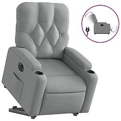 vidaXL Fauteuil inclinable électrique gris clair tissu