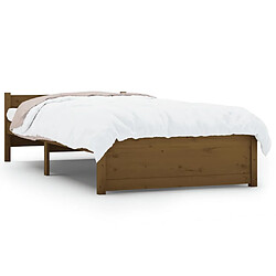 vidaXL Cadre de lit sans matelas marron miel bois massif 90x190 cm