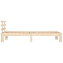 Maison Chic Lit adulte - Lit simple Cadre de lit,Structure du lit Contemporain Bois massif 90x200 cm -MN96121 pas cher