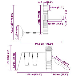 vidaXL Aire de jeux d'extérieur bois massif de douglas pas cher