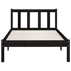 Avis vidaXL Cadre de lit sans matelas noir bois massif 90x200 cm