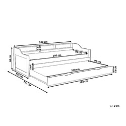 Avis Beliani Lit gigogne en bois blanc 90 x 200 cm EDERN