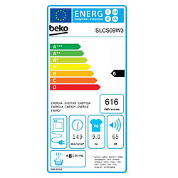 Sèche-linge à condensation 60cm 9kg - SLCS09W3 - BEKO