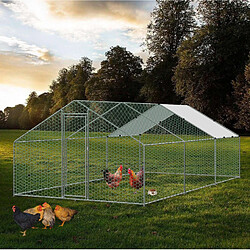 Bcelec RA-362 Poulailler d'extérieur 3x6x2m, enclos grillagé pour poules, volaille, structure en acier galvanisé 25x0.65mm