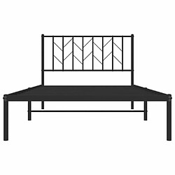 Maison Chic Cadre/structure de lit métal et tête de lit pour adulte - Lit Moderne Chambre noir 107x203 cm -MN22623 pas cher