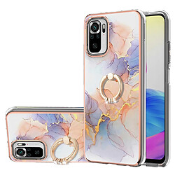 Coque en TPU anti-chute, motif marbré anti-jaunissement IMD flexible avec béquille voie lactée marbre blanc pour votre Xiaomi Redmi Note 10 4G/10S