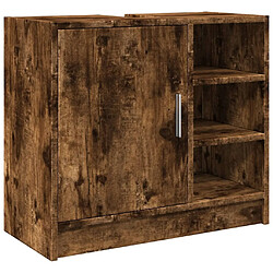 vidaXL Armoire de lavabo chêne fumé 63x29x55 cm bois d'ingénierie