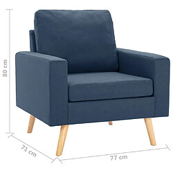 vidaXL Fauteuil bleu tissu pas cher