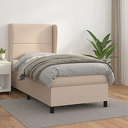 Maison Chic Lit adulte- Lit + matelas,Sommier à lattes de lit avec matelas Cappuccino 100x200 cm -GKD30265