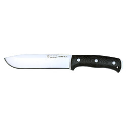 Couteau de survie Joker "Nomad" CV125, mango toile micarta, lame de 12,7 cm, étui en cuir noir, comprend un paracord, un outil pour la pêche, la chasse, le camping et le trekking